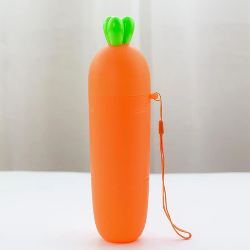 orange Коробка мультфильм морковь чашка путешествия туалетные принадлежности чехол удобная чашка Открытый Кемпинг зубная щетка крышка Держатель - Цвет: orange