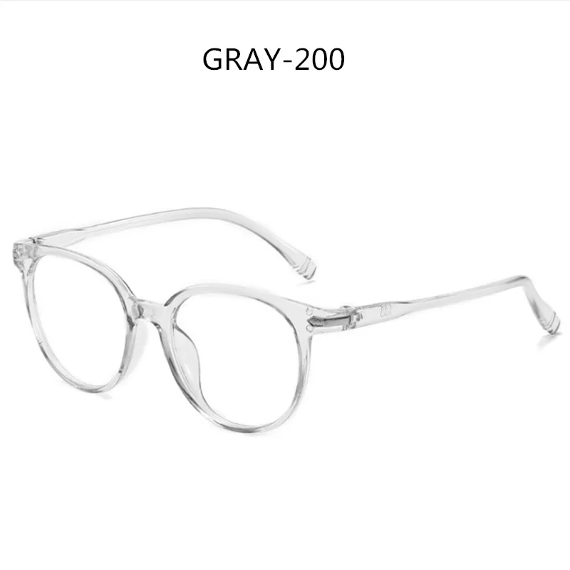 Oulylan студенческие очки для близорукости с градусом для женщин и мужчин, близорукие очки, PC оправа-1-1,5-2-2,5-3,0-3,5-4,0-4,5-6,0 - Цвет оправы: Gray-200