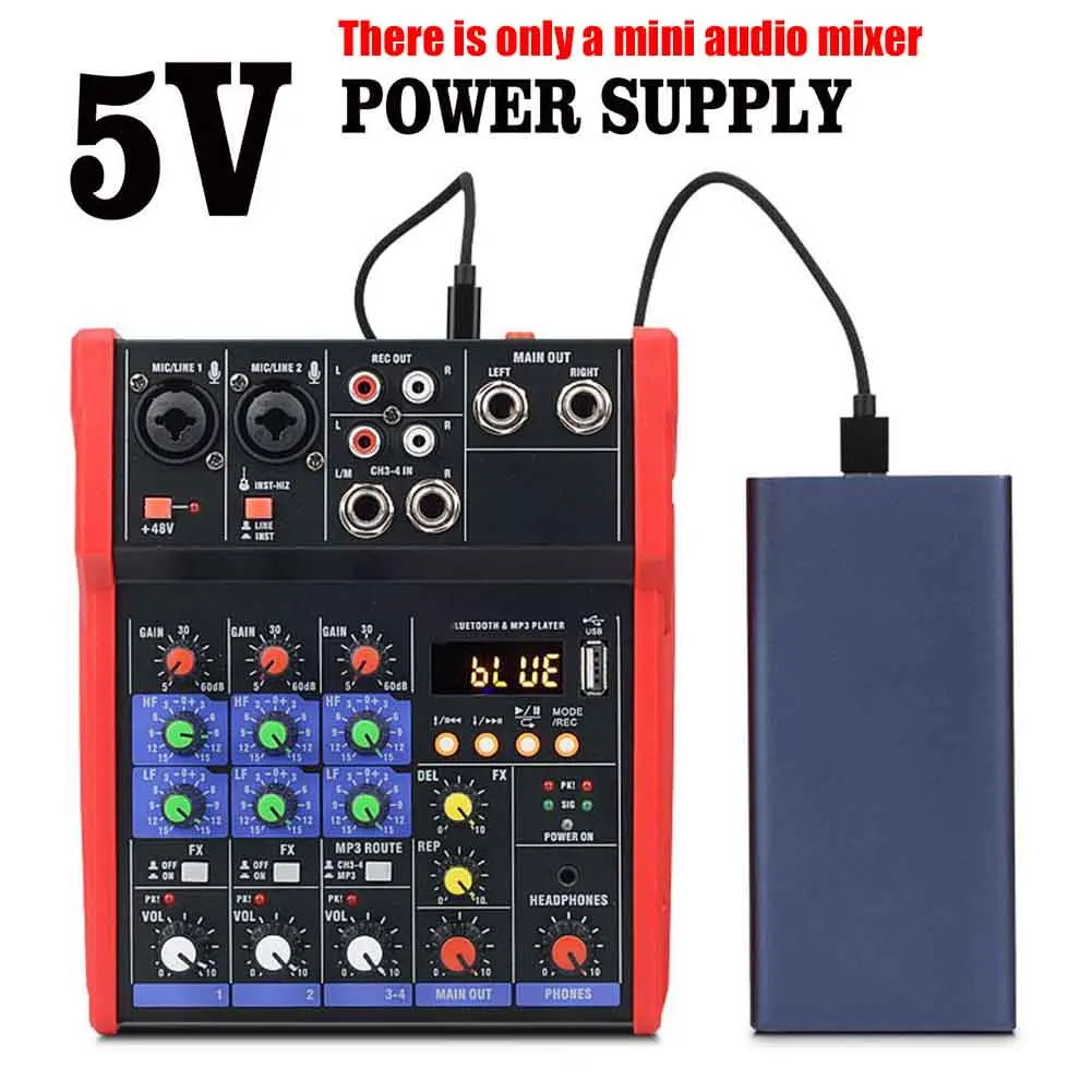 4 Channels Music Mini Audio Mixer Studio Bluetooth