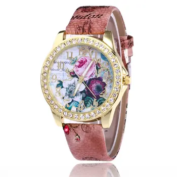 

Women Bracelet Wristwatches Simple Ladies Leather Casual Flower Dress Quartz Watches Dropshipping