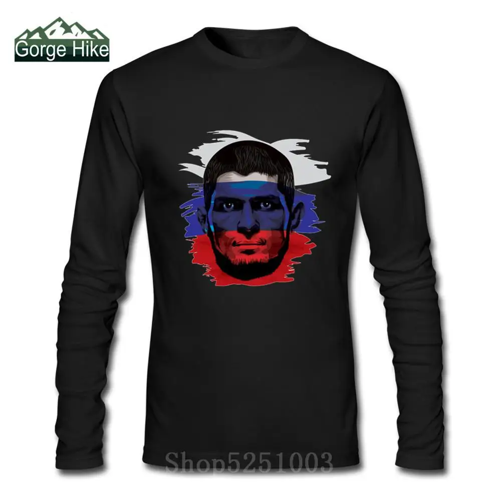 Khabib Nurmagomedov Fighter футболка король бокса с длинным рукавом 100% хлопок человек UFC