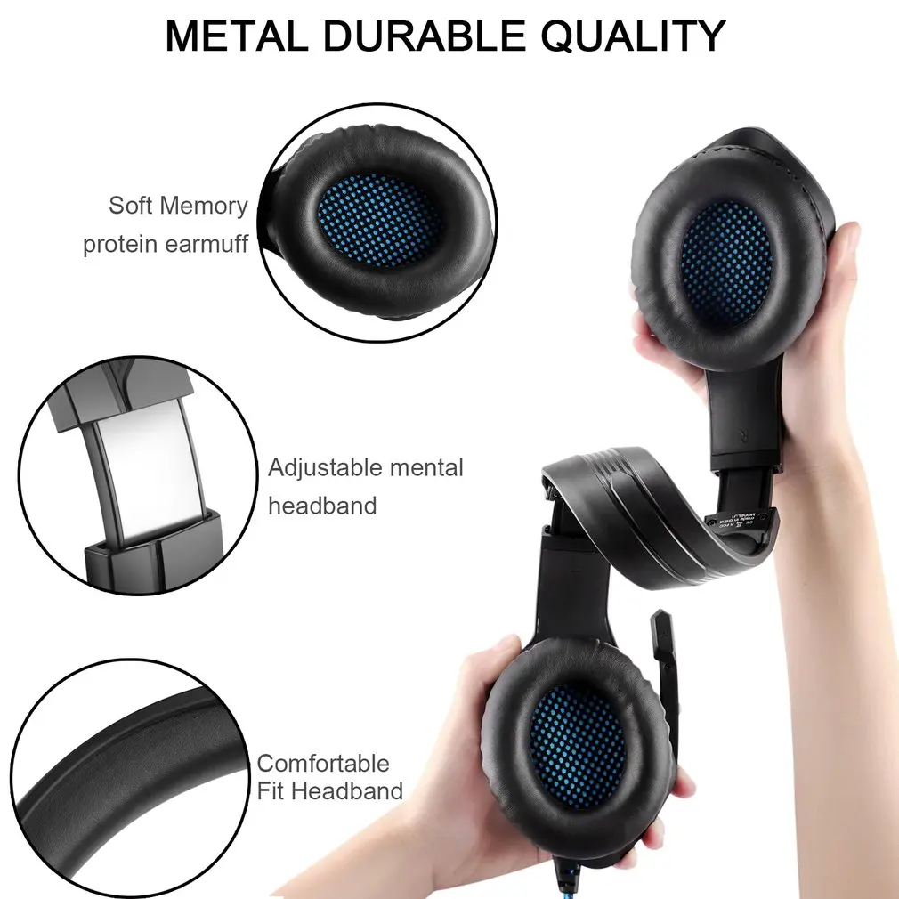 J1 A Head mounted Wired Luminous Earphones Gaming Headsets Portable Wired Mobile Phone Computer Headsets