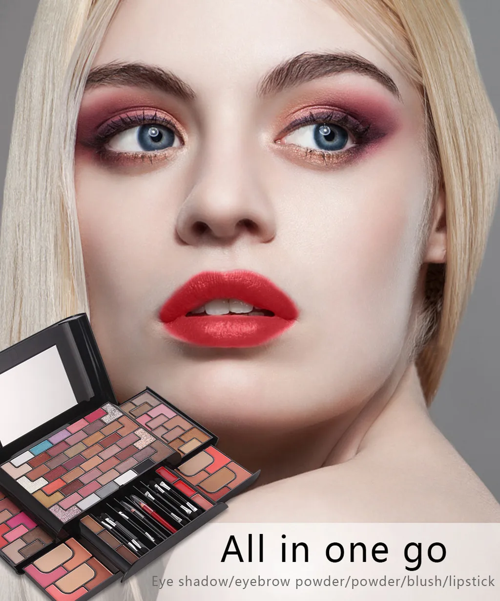 

68 Colors Makeup Kits For Women Cosmetics Box Sequins Pink Eye Shadow Glitter Golden Powder Eyeshadow Pallete Makeup Sets