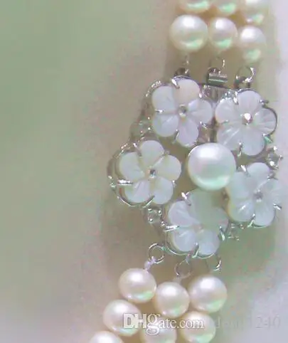Venta al por mayor de alta calidad natural 9-10 мм blanco perla de agua dulce y bonita Flor de broche
