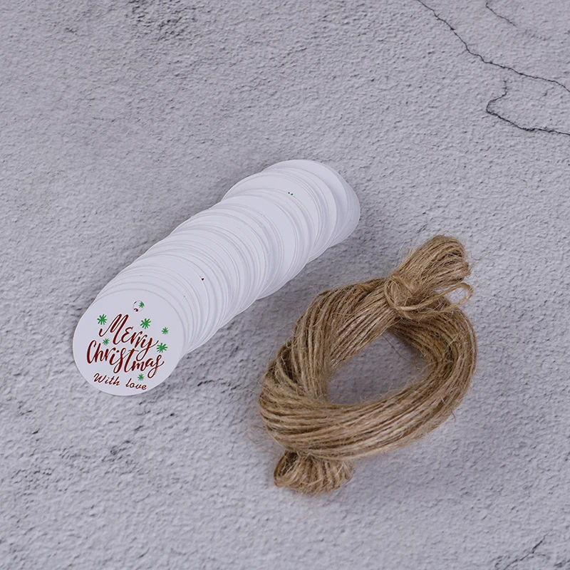 100PCS Christmas Gift Tags Kraft Paper Tag Label Xmas Gift For Party DIY Price Label Gift Box Hang Tag Garment Tags