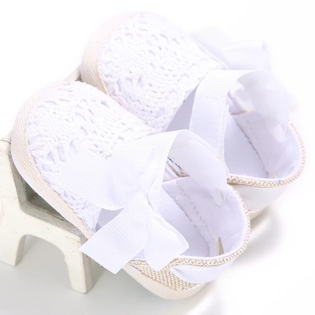 Newborn Toddler Shoes Baby Soft Soled Sandals Lace Soft Soled Shoes Beach Shoes Slippers Non Slip Sandals 0-18M First Walkers 535 white