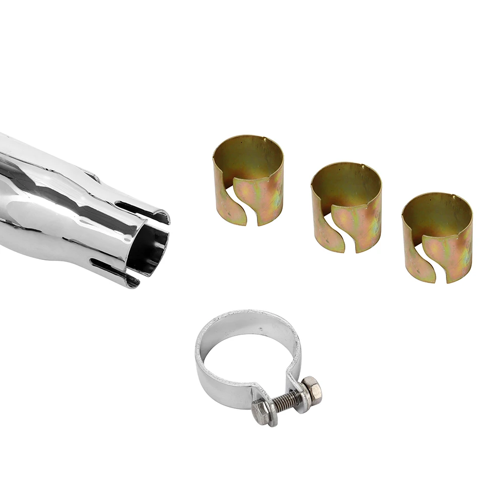 1/2pc Motorcycle Exhaust Pipe Cafe Racer Exhaust Muffler Tip Tail Tube Chrome Universal For Harley/Honda/Yamaha/Suzuki