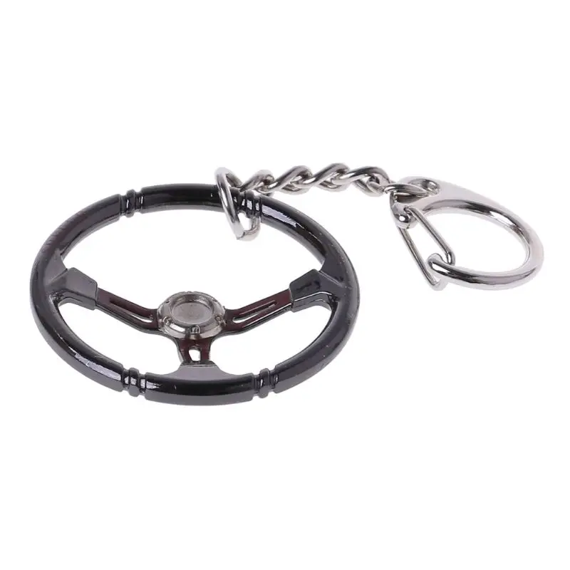 Popular jewelry Fashion Keychain keyRing Sleeve Bearing Auto Part Stainless Steel Car Steering Wheel Model Turbocharger