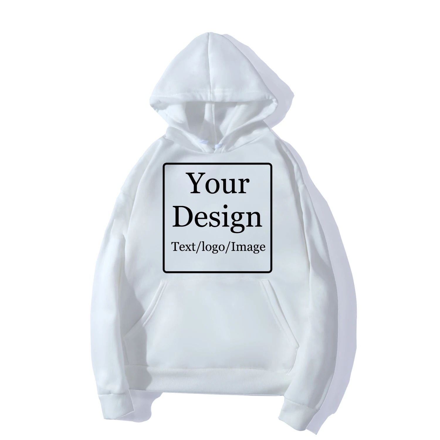 Custom white DIY печать логотипа дизайн толстовка изготовленные на заказ толстовки для женщин Хип Хоп Уличная унисекс толстовки одноцветная толстовка с капюшоном персонализированные - Цвет: Custom white