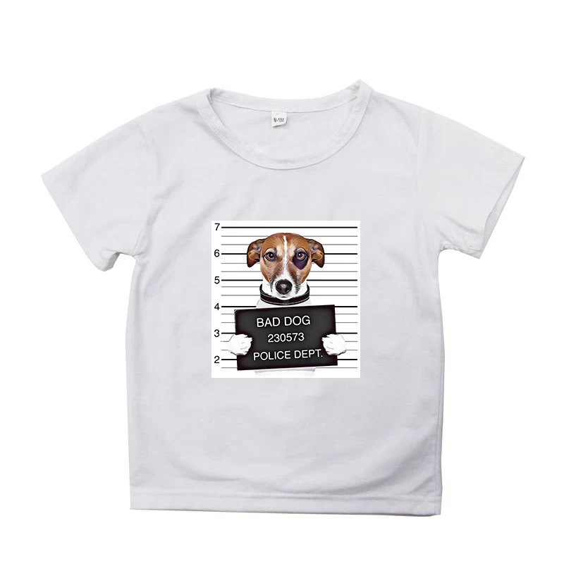 Bad Dog Bad Cat футболка унисекс Повседневная футболка с Короткими Рукавами Летняя детская футболка Модная хлопковая футболка с короткими рукавами для мальчиков и девочек - Цвет: T shirt 1
