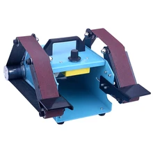 Двухголовочная маленькая настольная Двухосная ленточная машина 220 В микро двойная шлифовальная машина для полировки дома шлифовальный нож инструмент 950 Вт