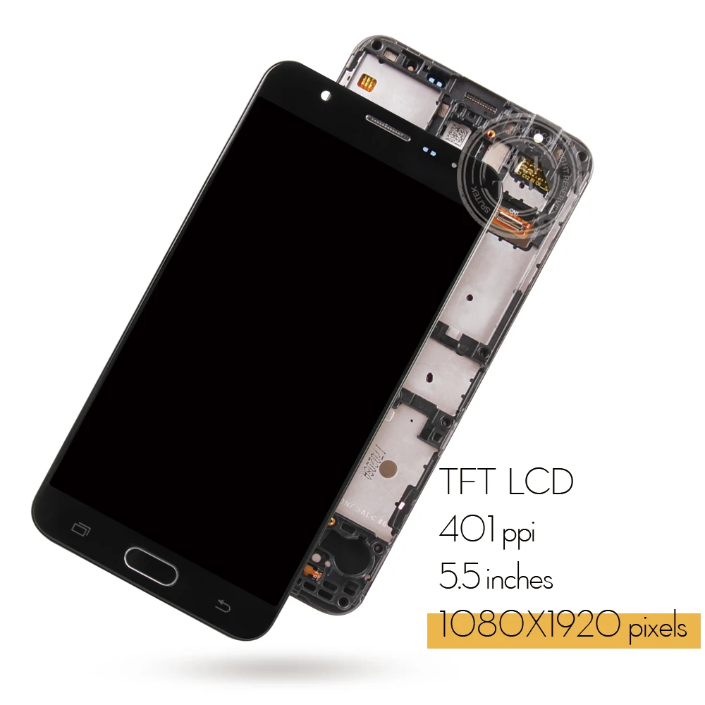 Сенсорный ЖК-экран для SAMSUNG Galaxy J7 Prime с двумя отверстиями и рамкой G610 G610F для SAMSUNG J7 Prime