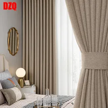 

2022 Modern Blackout Curtains Pure Color Cotton and Linen Curtains for Living Room and Bedroom Curtains