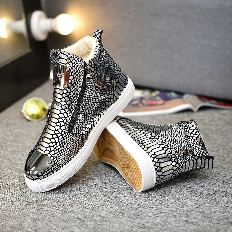 Зимняя мужская повседневная обувь с высоким берцем; chaussure homme; Плюшевые кроссовки; шикарные ботинки мужские Tenis Krasovki; Прямая поставка; обувь на молнии