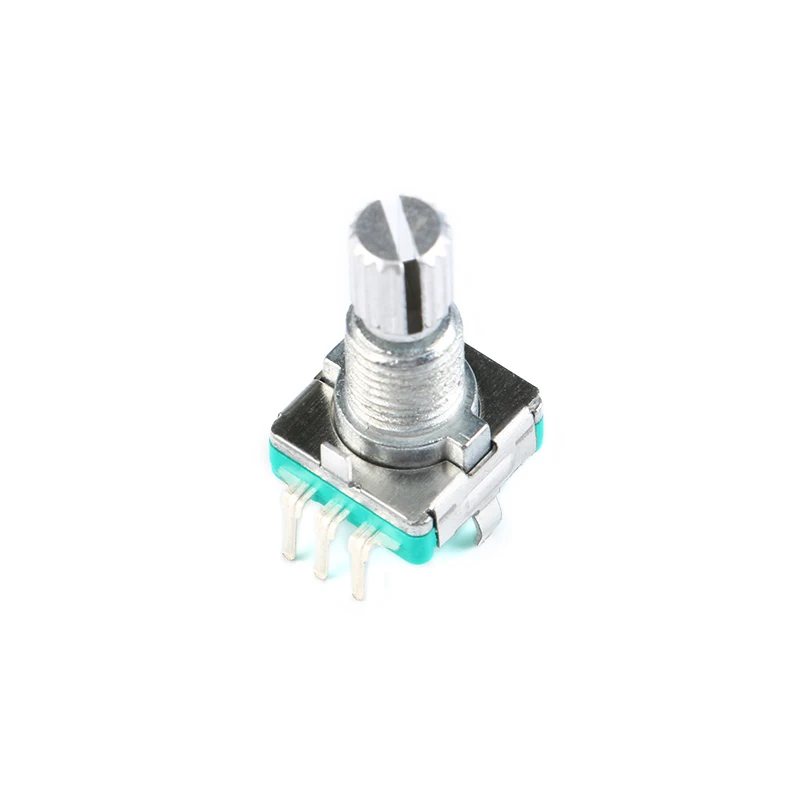 2pcslot EC11 Metal Rotary Encoder Push Button 5Pin Handle Long 15MM With A Built In Push Button Switch (1)