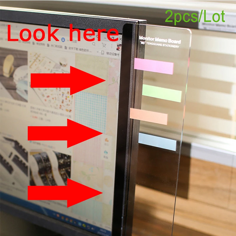 Plastic monitor information clipboard for pasting notes, Tabs, Telephones, Computers, Notebooks, Notebooks, Clipboards, Plastic