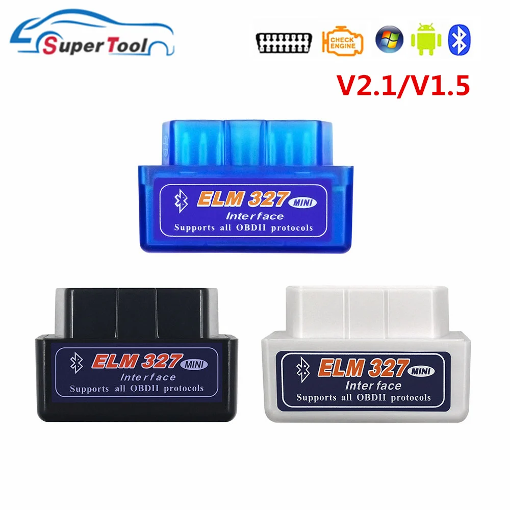 OBD2 сканер ELM327 Bluetooth V1.5/V2.1 OBD 2 Автомобильный диагностический OBDII ELM 327 WIFI/Wi Fi V1.5