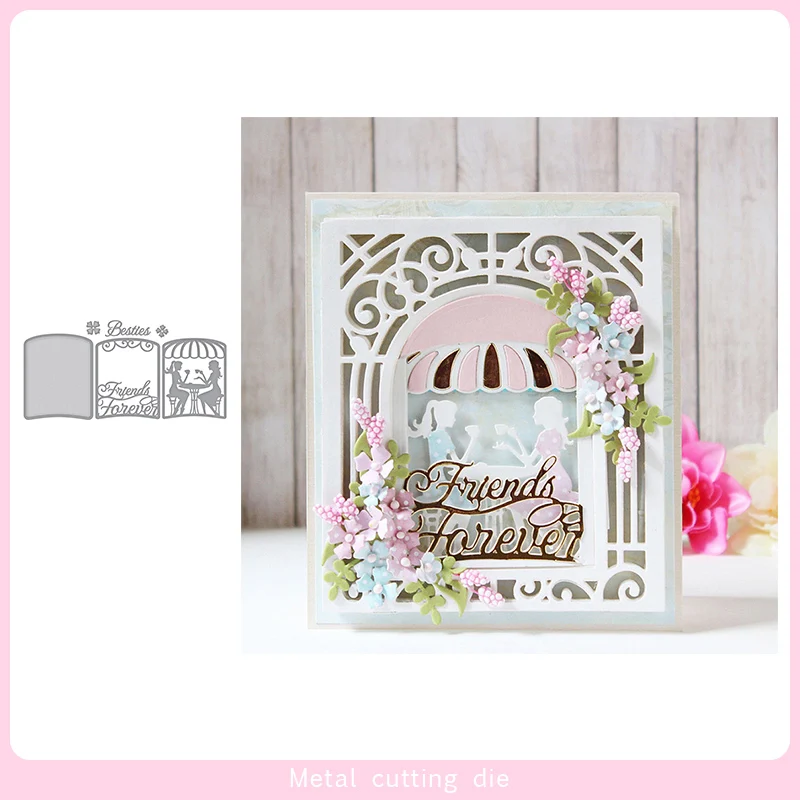 Леди и кофе Сцена металла резки штампы для DIY Скрапбукинг фото украшение для альбома тисненая картонная открытка ремесла высечки