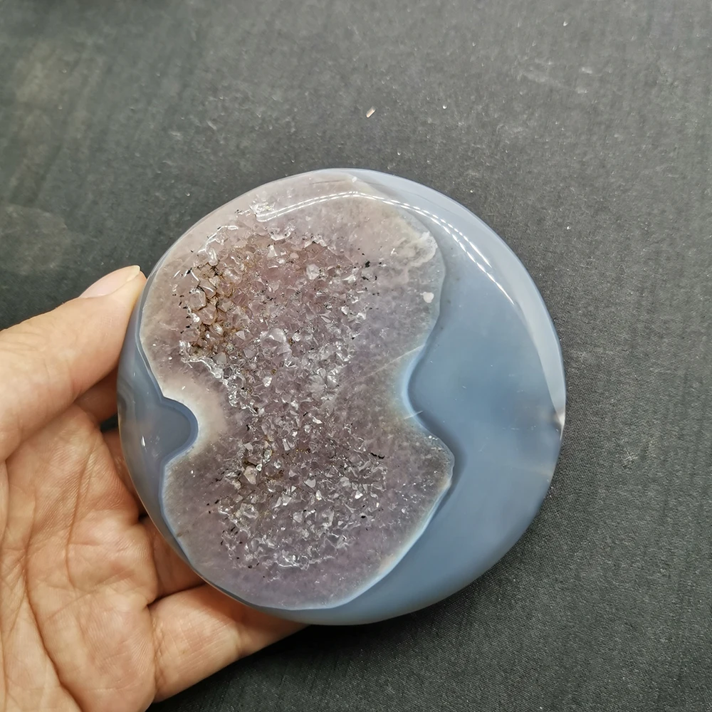Природный Агат Geode Drusy Slice Coaster ручной резной кварцевый кристалл диск целебный Кристалл Камень домашний Декор Коллекция подарков