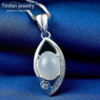 

Korean-Style 925 Silver Pendant Female Opal Silver Pendant Necklace Jewelry