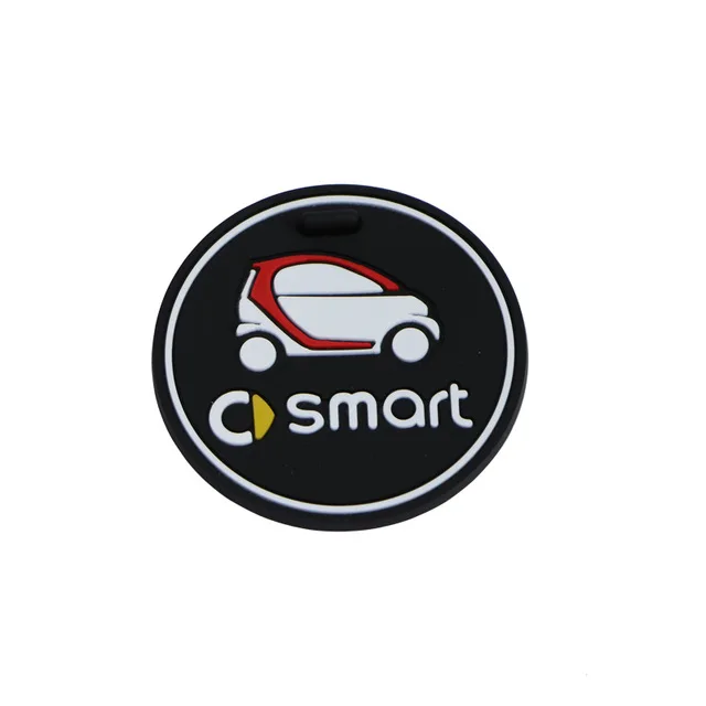 Нескользящие Коврики для чашек smart 453 fortwo, флуоресцентные Чехлы для хранения логотипов, Нескользящие Чехлы для автомобиля, украшение интерьера, 1 штука - Название цвета: car-1pcs