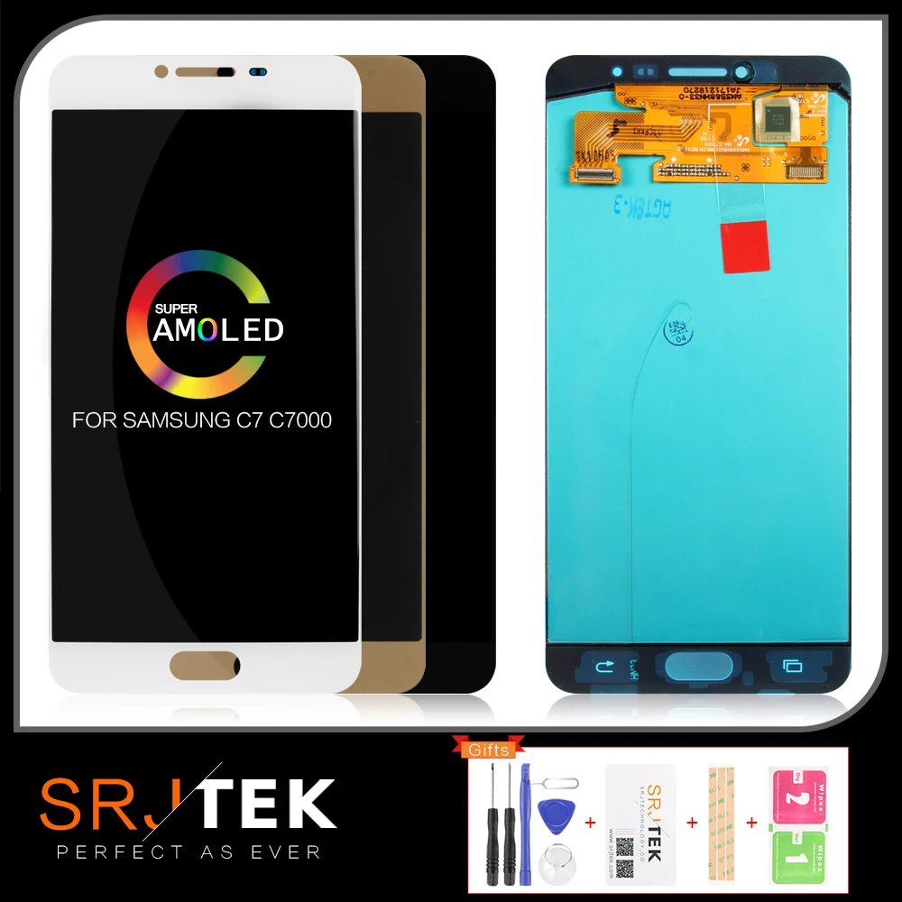 5," AMOLED lcd для samsung Galaxy C7 lcd дисплей C7000 сенсорный экран дигитайзер Замена для samsung C7 lcd