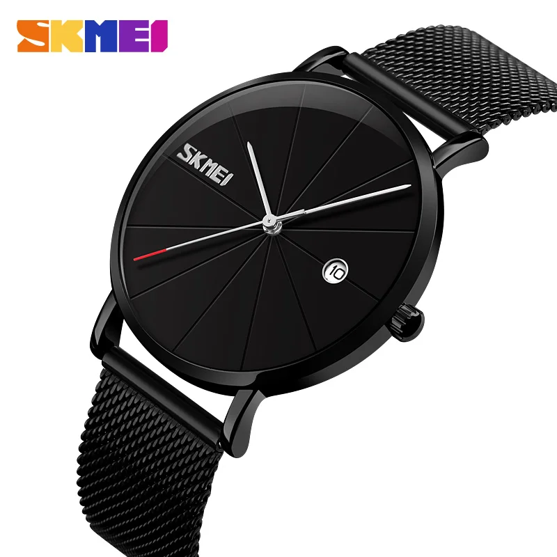 SKMEI Steel Mesh Belt Simple Men's Quartz Watches 9183 Bracelet Wristwatches Fashion Brand Waterproof Mens Watch relogio