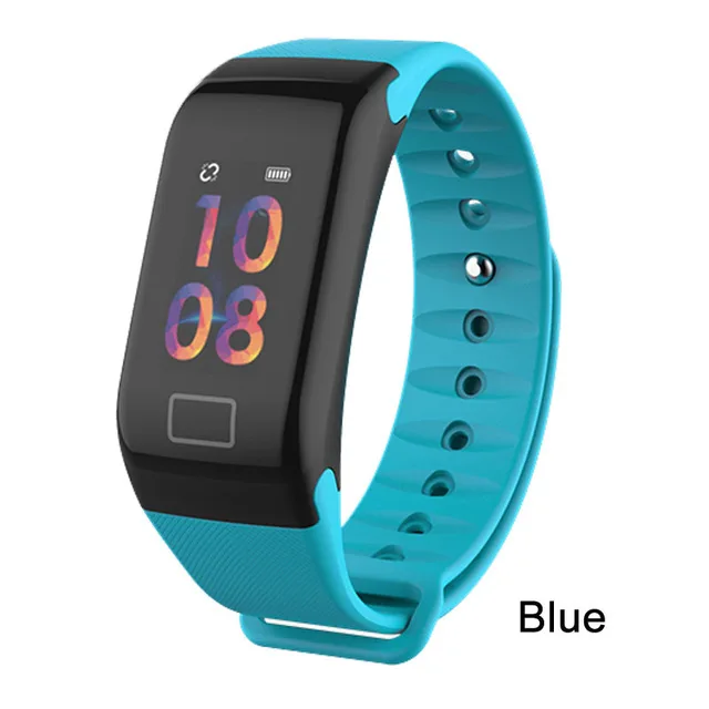 Blue F1 Plus смарт-браслет Bluetooth спортивный водонепроницаемый цветной экран пульсометр кровяное давление монитор сердечного ритма Смарт-браслет - Цвет: Blue