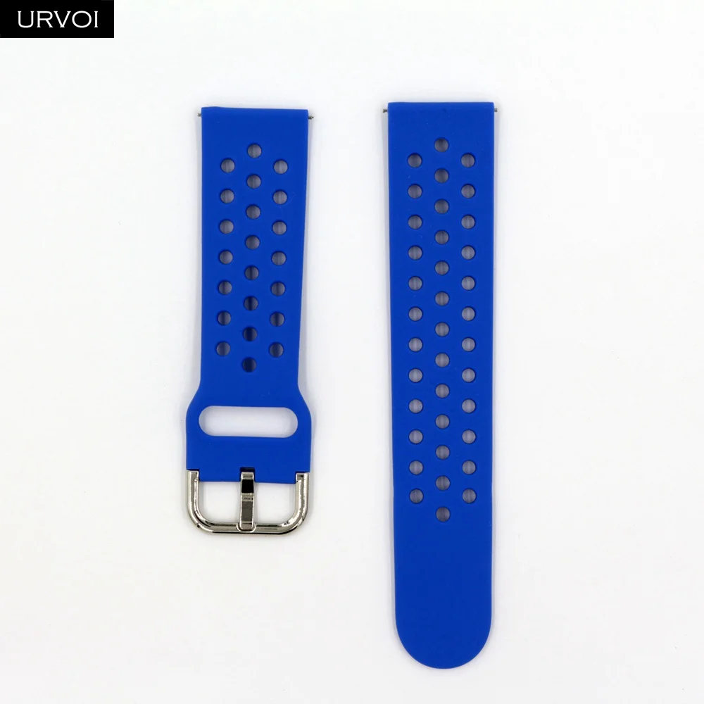 URVOI силиконовой лентой для Galaxy Watch Active/42/46 мм шестерни ремешок для спортивных часов для HUAWEI GT быстроразъемные контакты мягкий сменный 20/22 мм - Цвет ремешка: Sarpphire Blue
