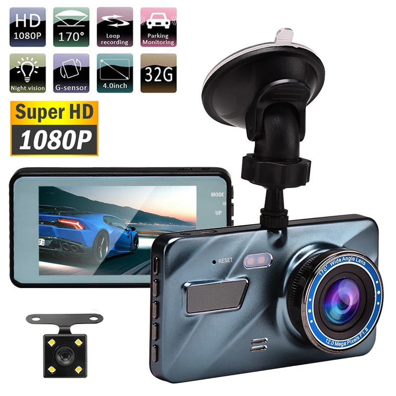 Автомобильный видеорегистратор двойная камера заднего вида 1080P Full HD 4 0 дюйма с g