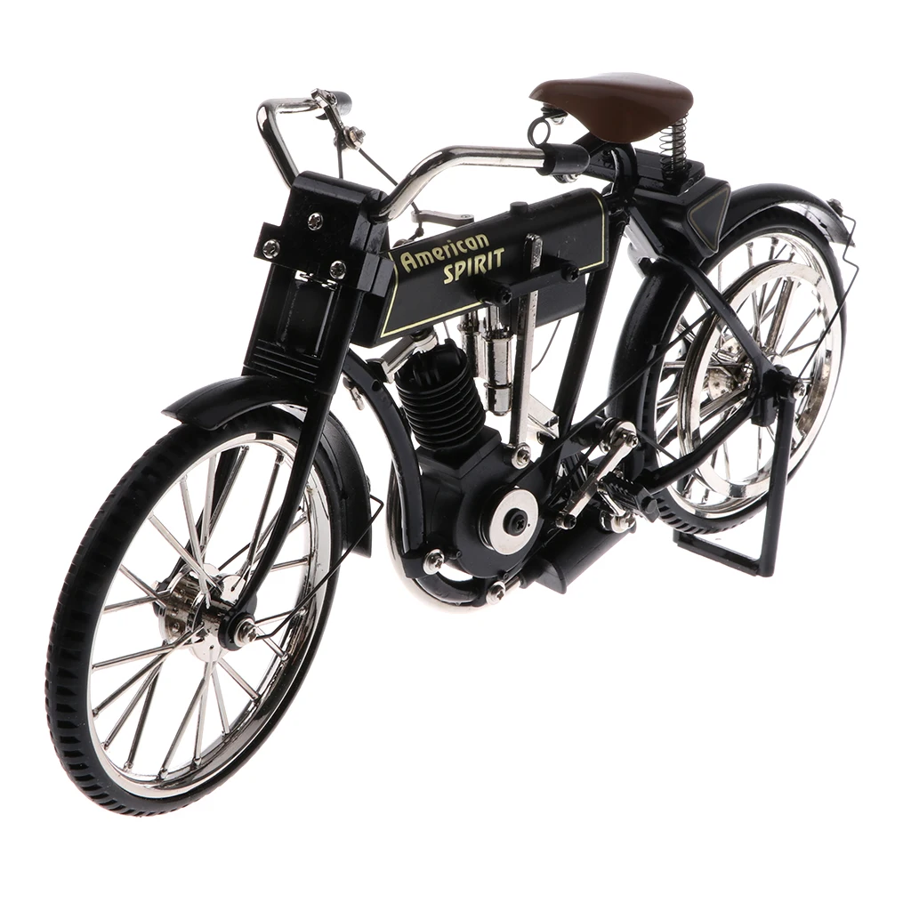 1:10 Scale Metal Decorative Bicycle Model Classic Black Bike Coffee Bar Decor - B