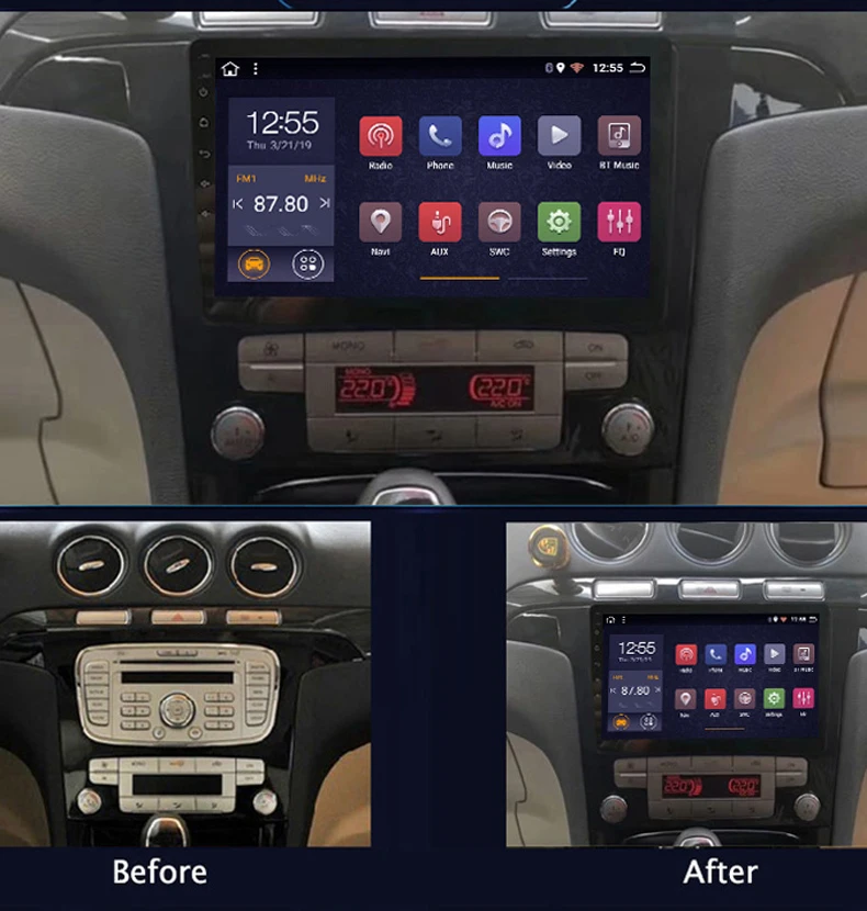 Автомобильная магнитола для Ford S-Max Galaxy 2G+ 32G gps Navi 2007-2008 мультимедийная система Android 8,1 " с wifi/видео/Carplay/tv/Hot spot