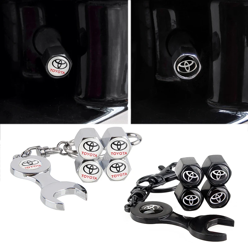 

for Toyota TRD Camry Corolla CHR Yaris RAV4 Auris Prado Land Cruiser Vios Tire Valve Caps Wheel Tire Decoration Car Styling