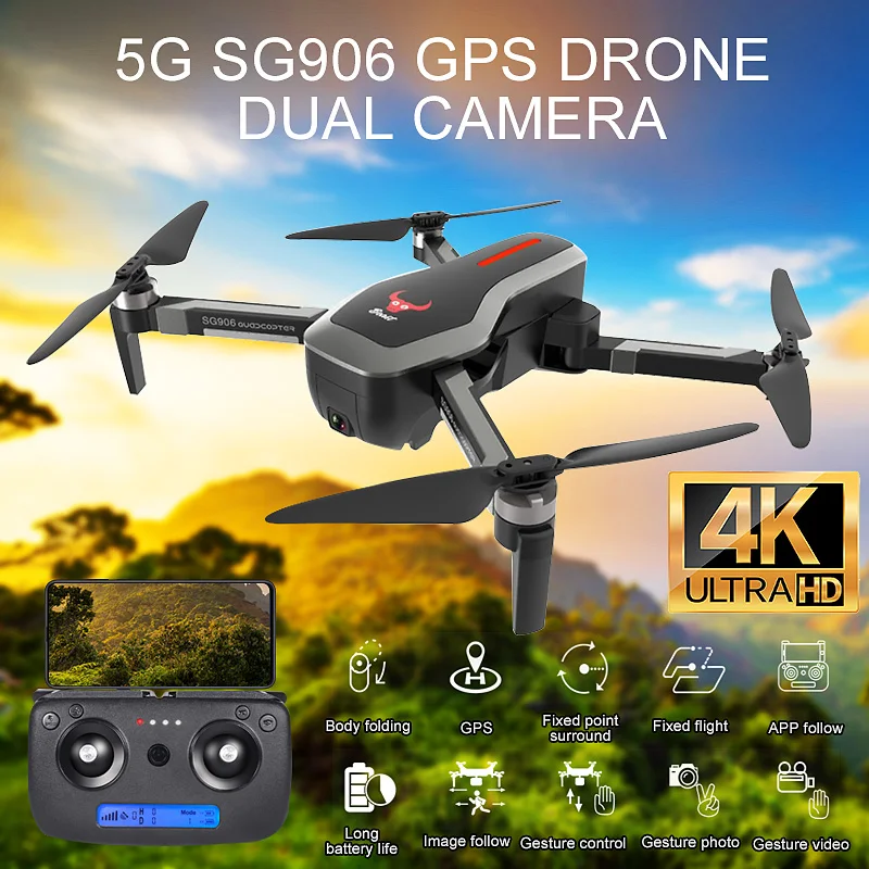 SG906 5G Wifi GPS FPV Дрон 4K камера Дрон Профессиональный с складная сумка для хранения Квадрокоптер-Дрон GPS