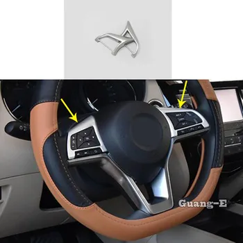 

For Nissan Qashqai 2019 2020 Car Detector ABS Chrome Steering Wheel Cover Interior Kit Trim Lamp Frame Hoods 3pcs