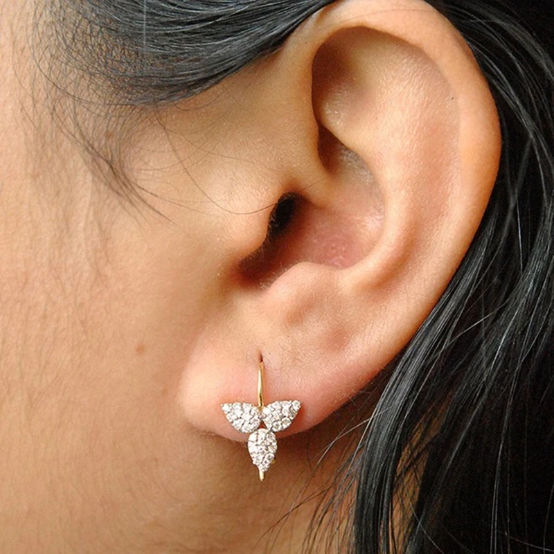 Huitan Partysu Style Exquisite Women Drop Earrings Silver Color/Gold Color Girl Party Elegant Earrings Versatile Fashion Jewelry