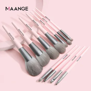 

MAANGE New Style 11-Piece Wooden Handle Nylon Makeup Brush Set Blush High-Gloss Brush Eye Shadow Brush Full Set of Beauty Tools
