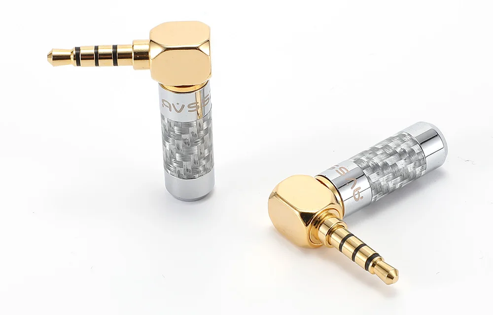 AVSSZ Carbon Fiber 3.5mm Jack Stereo Headphone Plug - Straight/Angle, 3/4/5 Poles, DIY Repair & Replacement (2.5mm, 4.4mm) Description Image.This Product Can Be Found With The Tag Names Computer Cables Connecting, Computer Peripherals, PC Hardware Cables Adapters, Straight angle plug