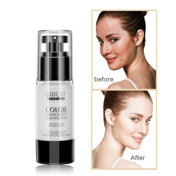 

Temperature Changed Color Foundation Cream Warm Skin Tone Liquid Foundation Moisturizing Brighten Skin Tone Concealer Makeup