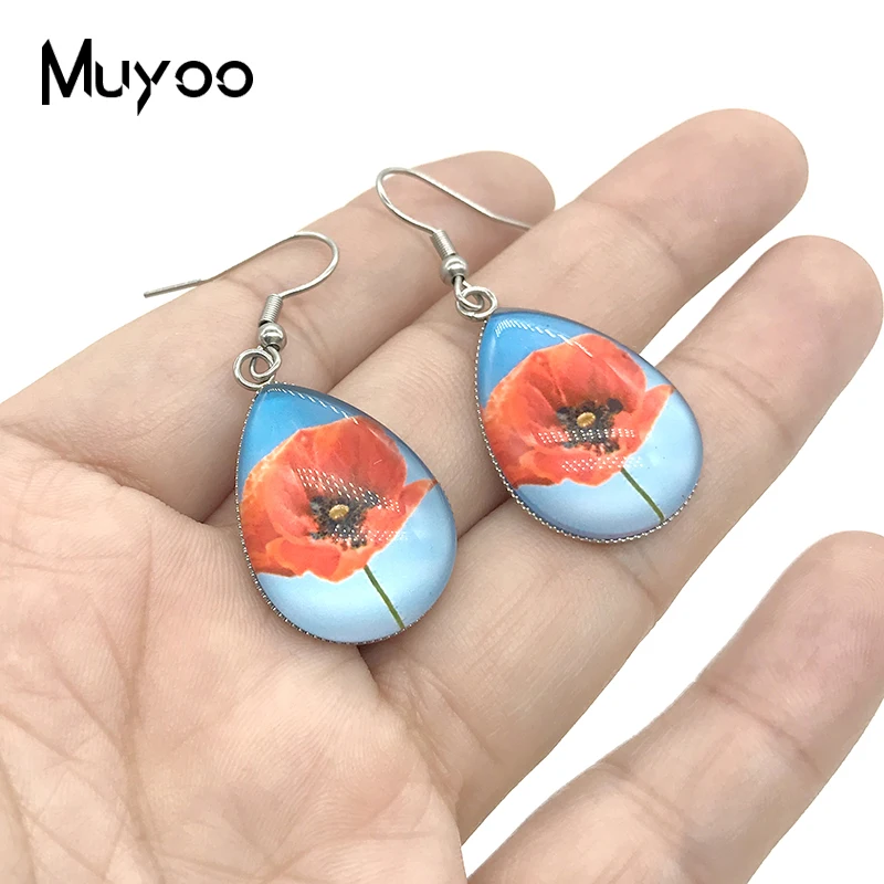 2023 New Wild Cornflowers Tear drop Earring Blue Cornflower