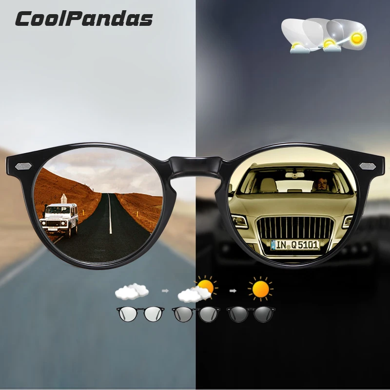 CoolPandas маленькие круглые линзы фотохромные солнцезащитные очки поляризационные для женщин и мужчин очки для вождения унисекс TR90 рамка gafas de sol hombre