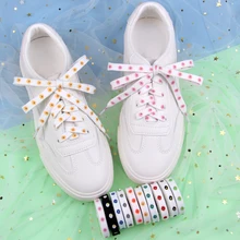 1 Pair Sneakers Women Shoes Basket Laces Men'S Boot Shoe Decorations Woman Man Shoelace Stripes Cute Cartoon Pattern Orange Pink