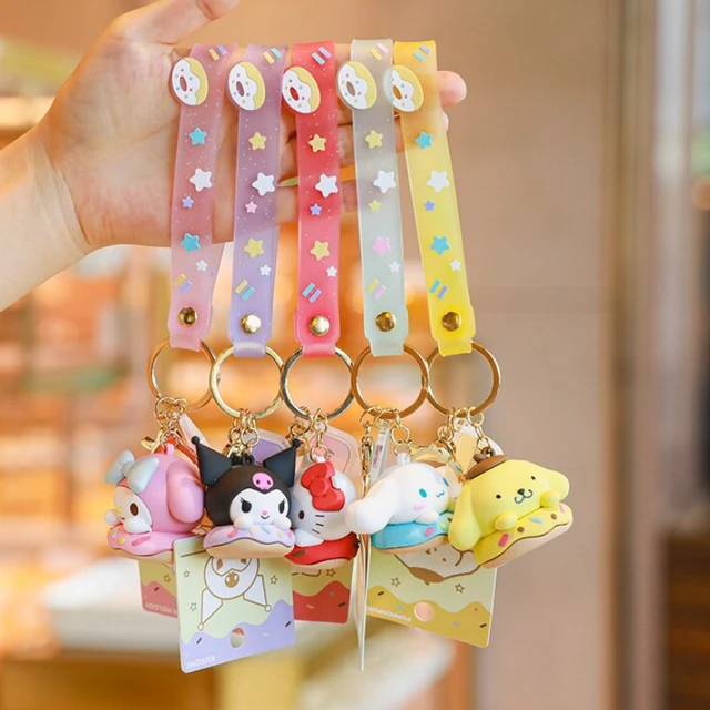 Kawaii Keychain Melody Hello Kitty Melody Kuromi Cinnamoroll Cartoon Couple Bag Keychain Pendant Cute Toys Key Buckle Small Gift 2