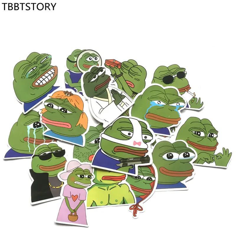 17 шт. Pepe Sad стикеры в виде лягушек для мотокросса скейтборда сноуборда багажа чемодана холодильника телефона автомобиля-Стайлинг ноутбука Наклейка