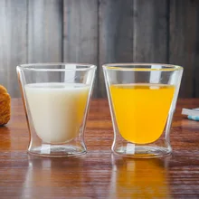 Оригинальное Двухслойное Термостойкое Стекло эспрессо кофейные кружки бытовые прозрачные завтраки молочный фруктовый сок чайные чашки