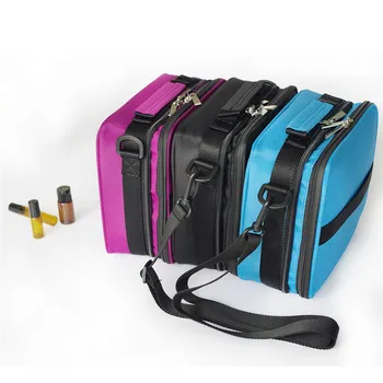 

3 Color Double-Layer Portable Shock Resistant 15ml Essential Oil Bottle Nail Polish Rangement Carrying Case Bag Travel Organizer