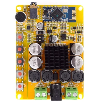 

TDA7492 Wireless Bluetooth 4.0 Stereo Amplifier Board Module 2X50W Dual-Channel with Microphone AUX 10-25V DC Beyond TDA7492P