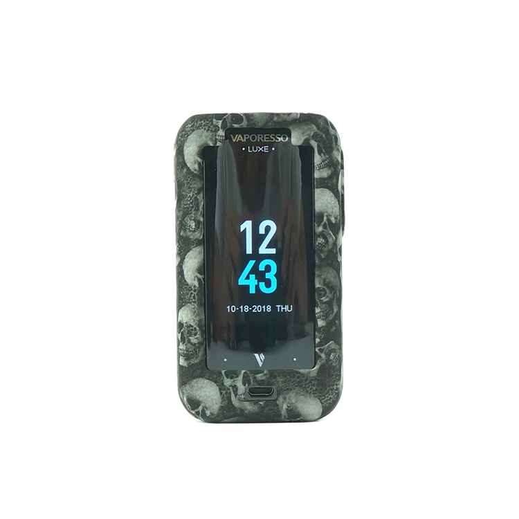 Силиконовый чехол для Vaporesso люкс skull 220W защитный чехол текстура кожи резиновый рукав щит обертывание подходит vaporesso люкс 220w череп - Цвет: gray skull