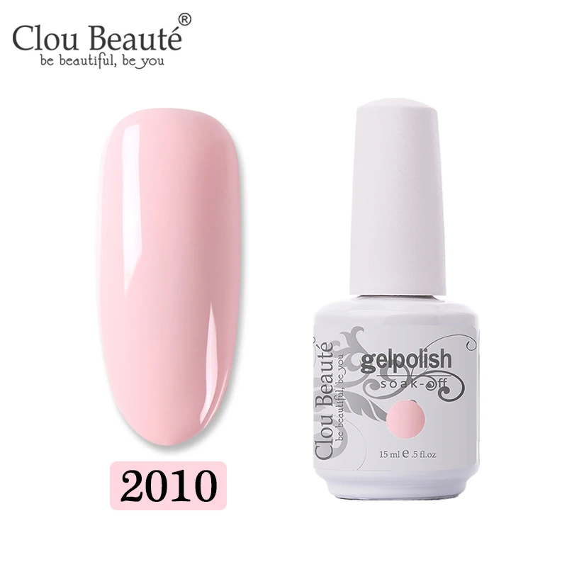 2010 Clou Beaute, 15 мл, лак, Гель-лак, Перманентный лак для ногтей, УФ светодиодный лак для ногтей, для маникюра, долговечный Гель-лак, гель-гибрид - Цвет: 2010