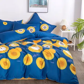 

Dark Blue Cartoon Bedding Set ,220x240 Duvet Cover Pillowcase 3pcs, King Queen Full Size Quilt Cover,135x200 Children Bed Cover